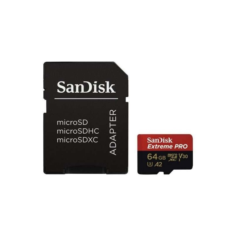 Sandisk Extreme Pro Scheda SDXC 64 GB U3 V30 A2 Classe 10 170 MB/s + Adattatore SD Sandisk Extreme Pro Scheda SDXC 64 GB U3 V30 A2 Classe 10 170 MB/s + Adattatore SD