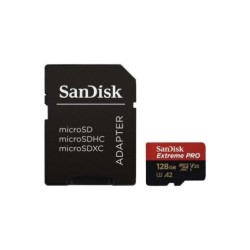 Sandisk Extreme Pro Tarjeta SDXC 128GB U3 V30 A2 Clase 10 170MB/s + Adaptador SD