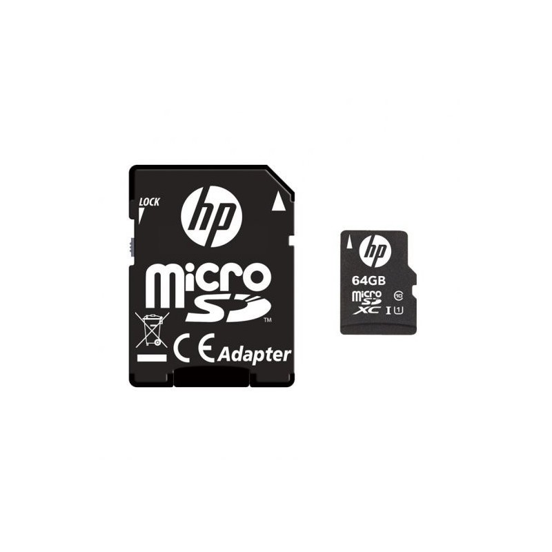 Scheda micro SDHC HP mi210 64 GB UHS-I U1 Classe 10 + adattatore SD Scheda micro SDHC HP mi210 64 GB UHS-I U1 Classe 10 + adattatore SD