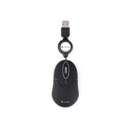 NGS Senza Mouse USB 1000dpi - Cavo Retrattile - 3 Pulsanti - Uso Ambidestro - Colore Nero