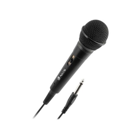 Microfono NGS Singer Fire - Pulsante On/Off - Jack 6,3 mm - Cavo 3 m - Colore nero