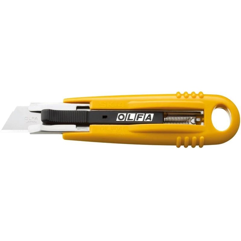 Olfa SK-4 Cuchilla de Seguridad Autoretractil Semiautomatica - Canal de Acero Inoxidable - Maxima Seguridad - Uso Ambidiestro Olfa SK-4 Cuchilla de Seguridad Autoretractil Semiautomatica - Canal de Acero Inoxidable - Maxima Seguridad - Uso Ambidiestro