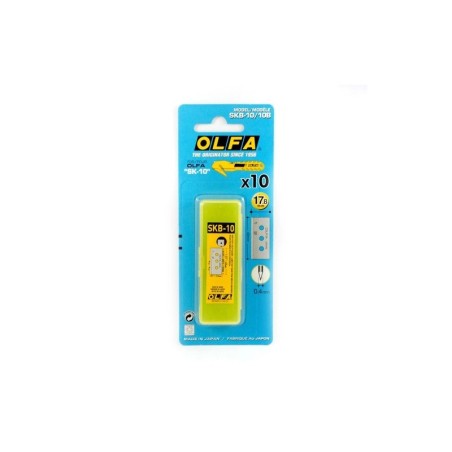 Olfa Pack de 10 Cuchillas de Respuesto para Cutters Olfa SK-10 - Acero Inoxidable