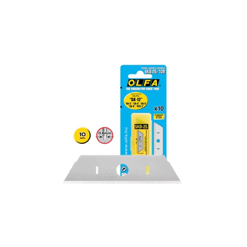 Olfa Pack de 10 Cuchillas de Respuesto para Cutters Olfa SK-12, SK-4, SK-5, SK-9 y UTC-1 - Acero Inoxidable Olfa Pack de 10 Cuchillas de Respuesto para Cutters Olfa SK-12, SK-4, SK-5, SK-9 y UTC-1 - Acero Inoxidable