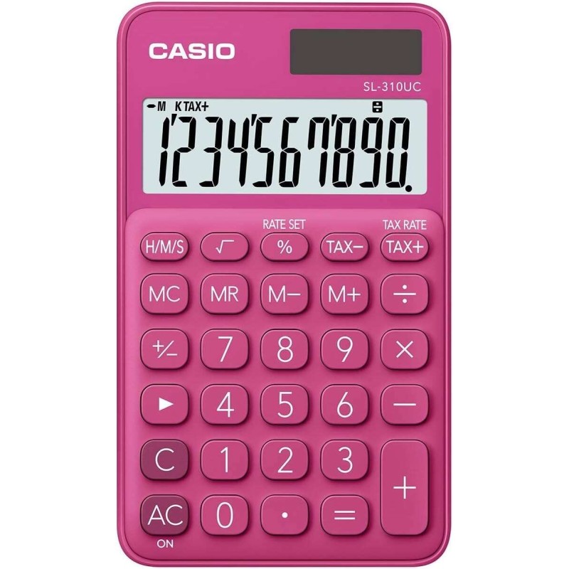 Calcolatrice tascabile Casio SL-310UC - Calcolo delle imposte - Schermo LCD a 10 cifre - Solare e batterie - Colore rosso Calcolatrice tascabile Casio SL-310UC - Calcolo delle imposte - Schermo LCD a 10 cifre - Solare e batterie - Colore rosso