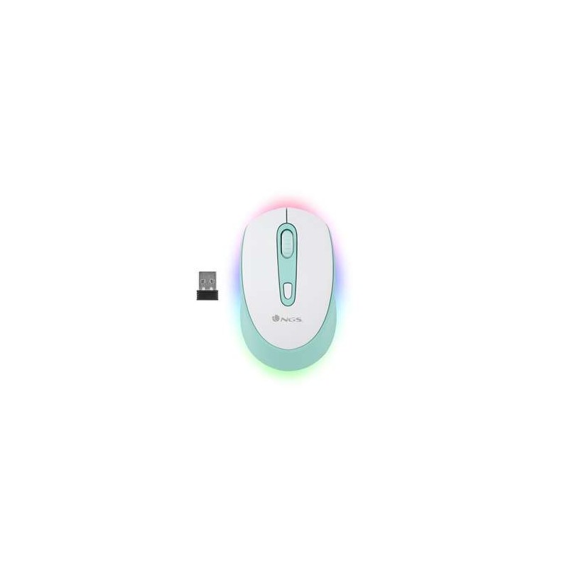Mouse Bluetooth USB Wireless NGS Smogmint-RB 2400 dpi - Illuminazione LED RGB - 3 Pulsanti - Uso Ambidestro Mouse Bluetooth USB Wireless NGS Smogmint-RB 2400 dpi - Illuminazione LED RGB - 3 Pulsanti - Uso Ambidestro