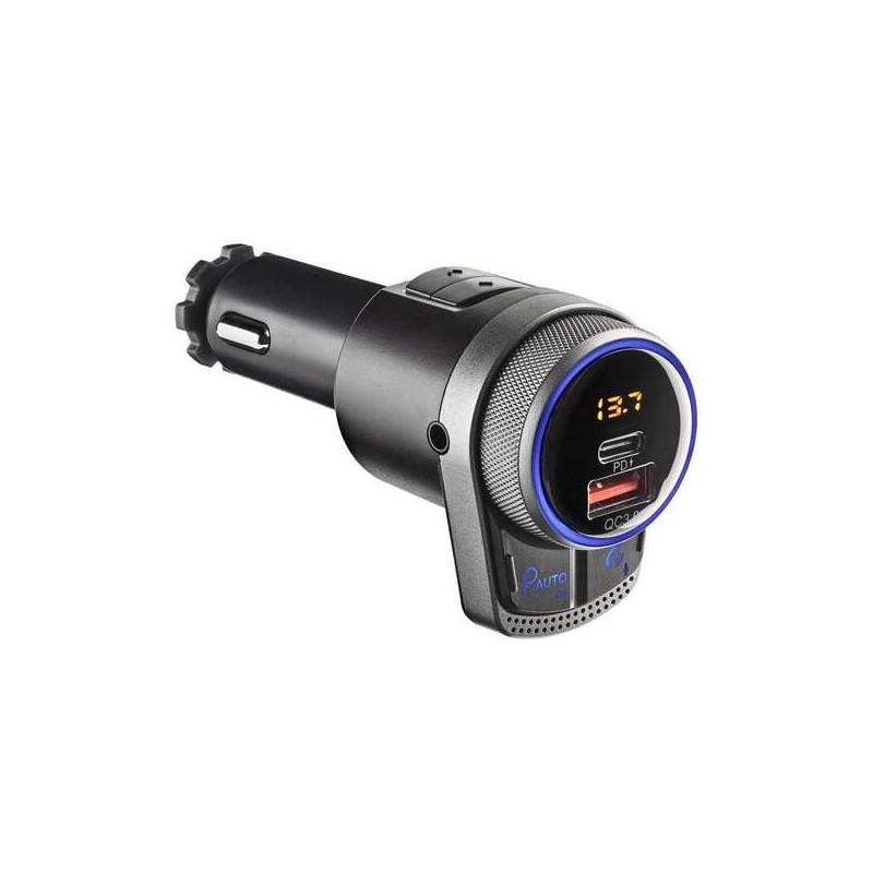 Trasmettitore FM NGS Bt Hero per auto/camion Bluetooth - Schermo LED - Vivavoce - Frequenze da 87,5 a 108,0 MHz - USB-C PD 24 W Trasmettitore FM NGS Bt Hero per auto/camion Bluetooth - Schermo LED - Vivavoce - Frequenze da 87,5 a 108,0 MHz - USB-C PD 24 W