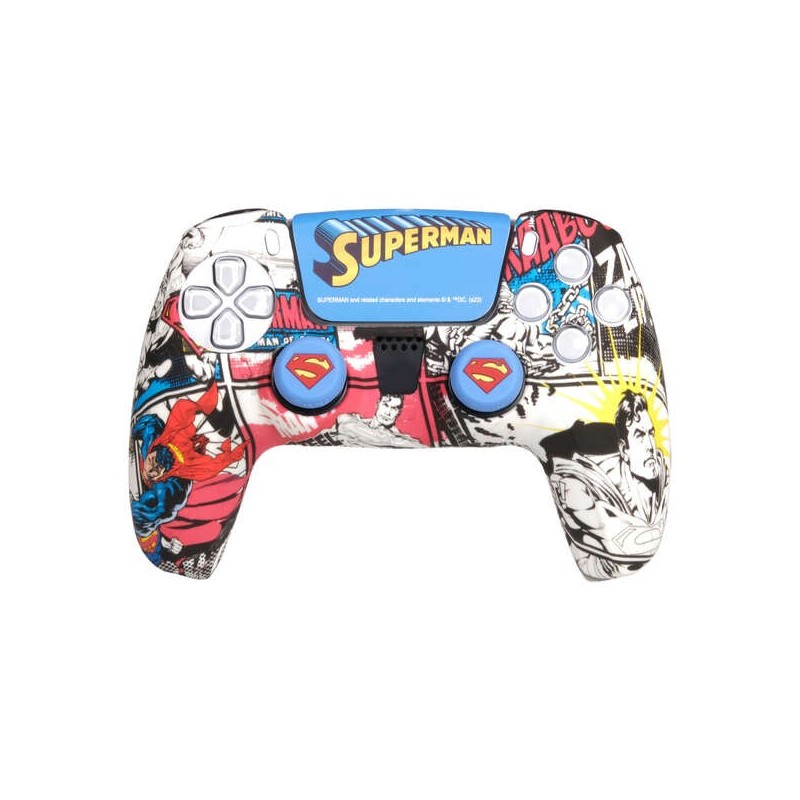 Custodia in silicone FR-TEC + impugnature Superman per Dualsense - Adesivo touchpad - Vari colori Custodia in silicone FR-TEC + impugnature Superman per Dualsense - Adesivo touchpad - Vari colori