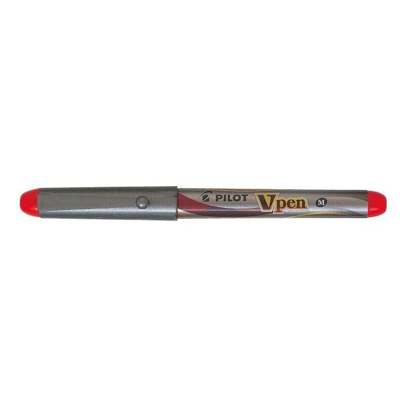 Penna stilografica Pilot V-Pen Silver - Usa e getta - Inchiostro liquido - Punta in acciaio - Tratto 0,5 mm - Colore rosso 12pz Penna stilografica Pilot V-Pen Silver - Usa e getta - Inchiostro liquido - Punta in acciaio - Tratto 0,5 mm - Colore rosso 12pz