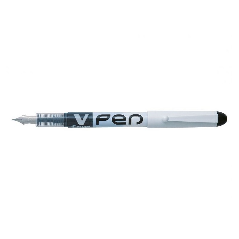 Penna stilografica Pilot V-Pen - Usa e getta - Inchiostro liquido cancellabile - Punta in acciaio - Tratto 0,5 mm - Colore nero Penna stilografica Pilot V-Pen - Usa e getta - Inchiostro liquido cancellabile - Punta in acciaio - Tratto 0,5 mm - Colore nero
