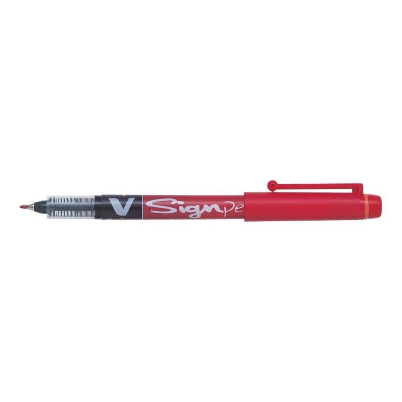 Pilot Rotulador de Punta Fina V-Sign Pen - Punta Fina de 2mm - Trazo de 0.6mm - Color Rojo
