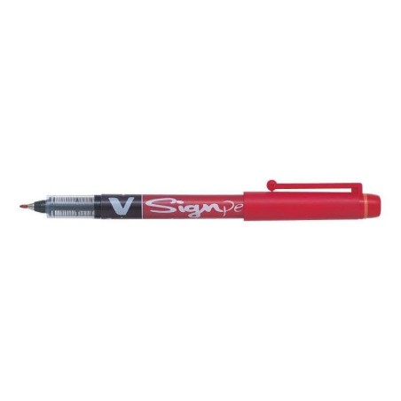 Pilot Rotulador de Punta Fina V-Sign Pen - Punta Fina de 2mm - Trazo de 0.6mm - Color Rojo