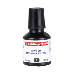 Flacone di ricarica Edding T25 per pennarello indelebile - Capacità 30 ml - Colore nero