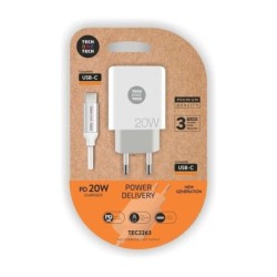 TechOneTech Cargador de Pared PD 20W + Cable USB-C a USB-C