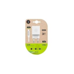 Caricatore a doppia parete TechOneTech + cavo da USB-A a micro-USB 2,4 1 m - Rivestimento in nylon intrecciato