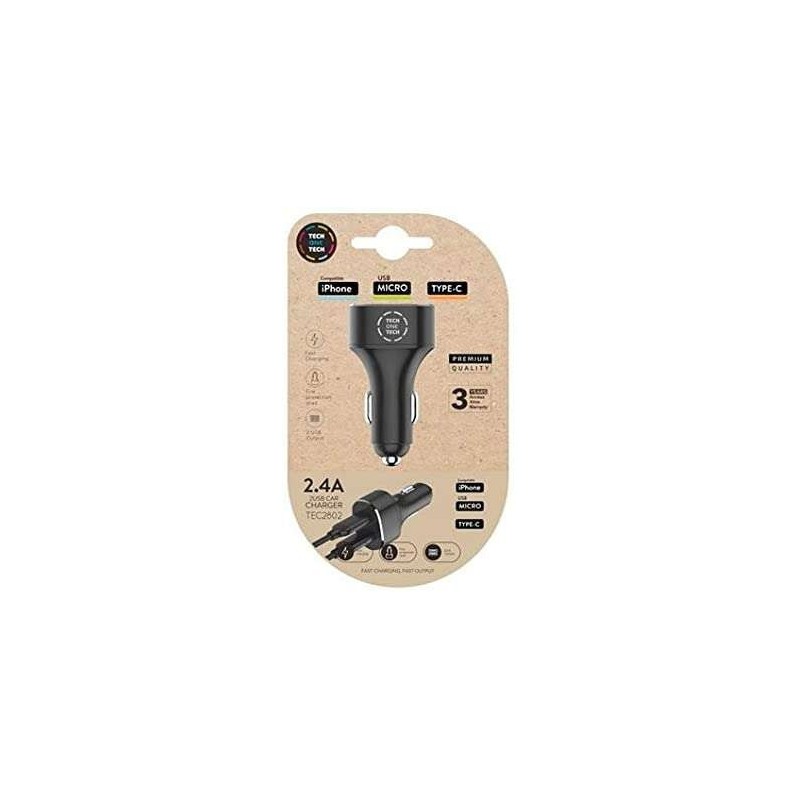 Caricatore per auto doppio USB-A TechOneTech: prestazioni elevate Caricatore per auto doppio USB-A TechOneTech: prestazioni elevate