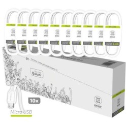 TechOneTech Basik Confezione da 10 Cavi USB Maschio - MicroUSB Maschio - Lunghezza 1m