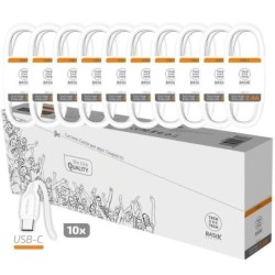 TechOneTech Basik Confezione da 10 Cavi USB-A Maschio - USB-C Maschio - Lunghezza 1m