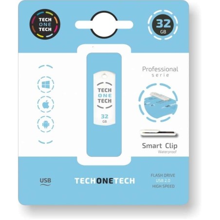 TechOneTech Pro Smart Clip USB 2.0 Memoria 32 GB (Pendrive)