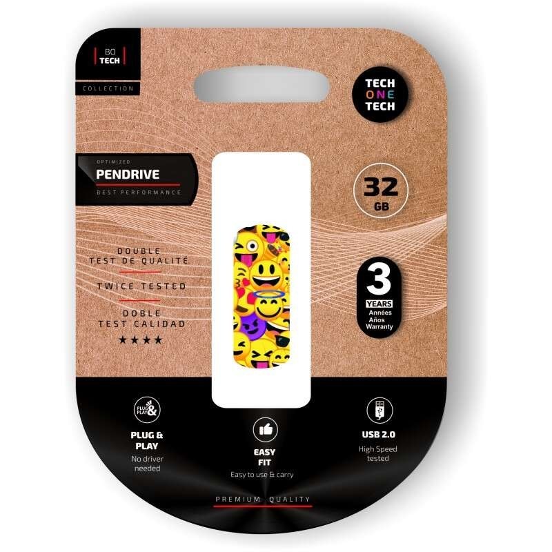 TechOneTech Clip Tech Emoji Collage USB 2.0 Memoria 32GB (Pendrive) TechOneTech Clip Tech Emoji Collage USB 2.0 Memoria 32GB (Pendrive)