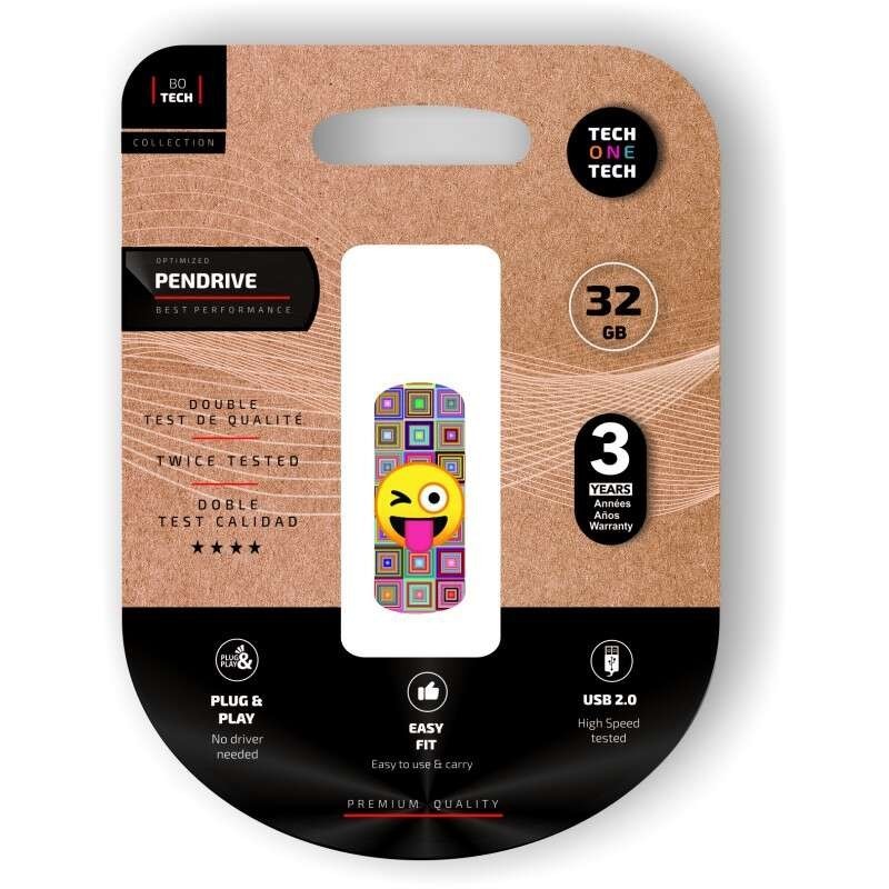 TechOneTech Clip Tech Emoji Guiño Memoria USB 2.0 32GB (Pendrive) TechOneTech Clip Tech Emoji Guiño Memoria USB 2.0 32GB (Pendrive)