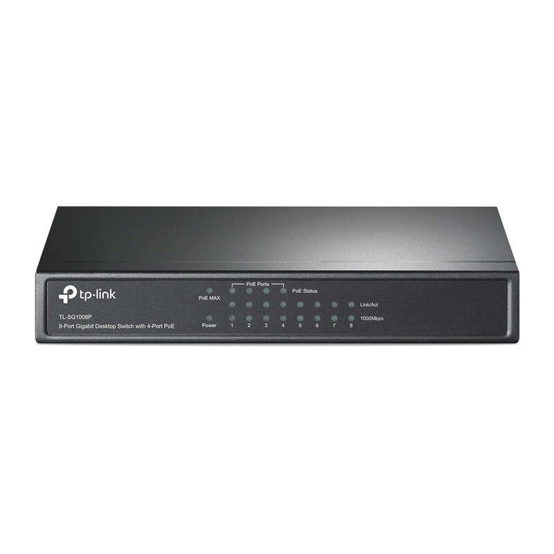 TP-Link Switch de Sobremesa - 8 Puertos Gigabit con 4 Puertos PoE TP-Link Switch de Sobremesa - 8 Puertos Gigabit con 4 Puertos PoE