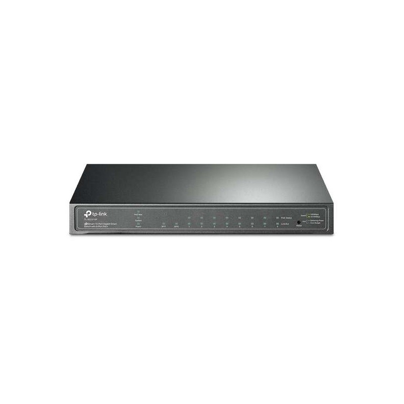 TP-Link JetStream Smart Switch - 8 Puertos Gigabit PoE con 2 Ranuras SFP TP-Link JetStream Smart Switch - 8 Puertos Gigabit PoE con 2 Ranuras SFP