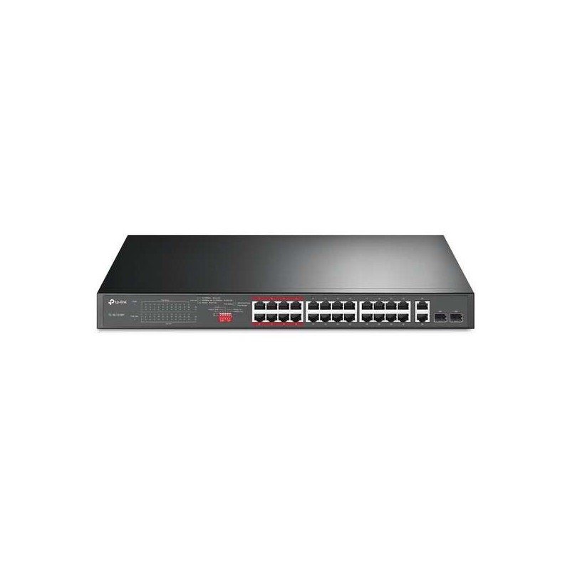 TP-Link Switch 24 Puertos 10/100Mbps + 2 Puertos Gigabit PoE+ - No Gestionable - Modo Aislamiento / Prioridad - Plug & Play TP-Link Switch 24 Puertos 10/100Mbps + 2 Puertos Gigabit PoE+ - No Gestionable - Modo Aislamiento / Prioridad - Plug & Play