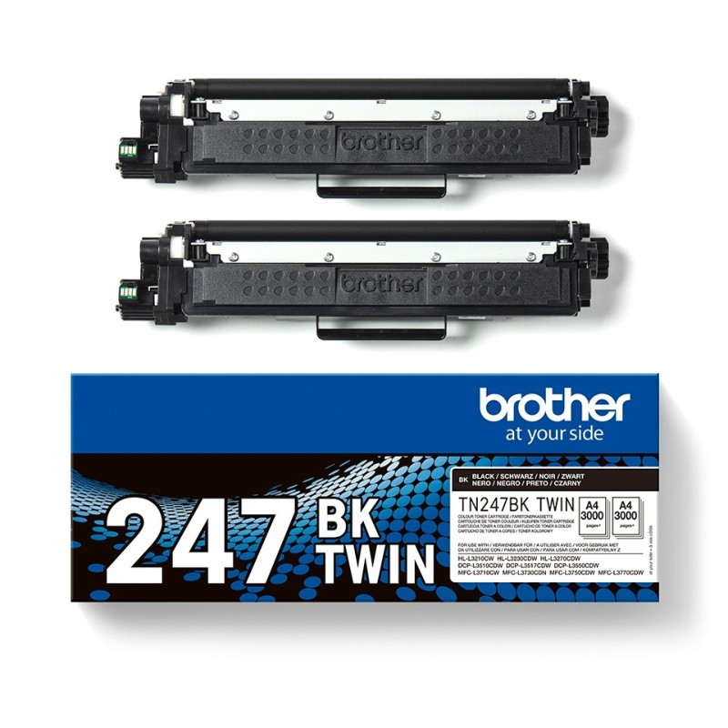 Brother TN247 Nero Confezione da 2 cartucce toner originali - TN247BKTWIN Brother TN247 Nero Confezione da 2 cartucce toner originali - TN247BKTWIN