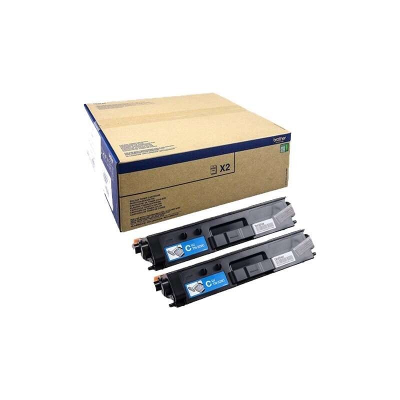 Confezione da 2 cartucce toner originali Brother TN329 ciano - TN329CTWIN