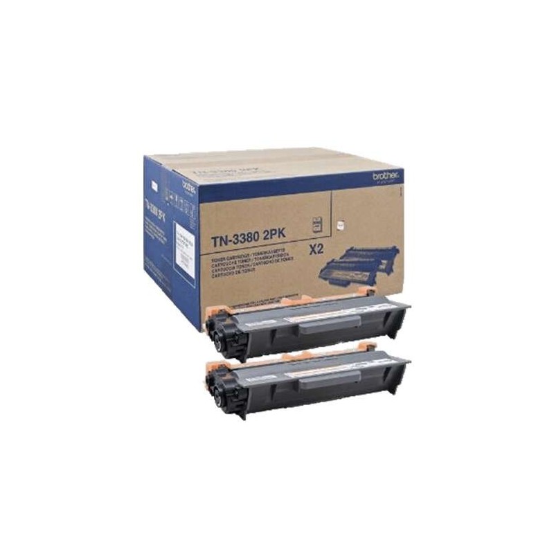 Brother TN3380 Nero Confezione da 2 cartucce toner originali - TN3380TWIN Brother TN3380 Nero Confezione da 2 cartucce toner originali - TN3380TWIN