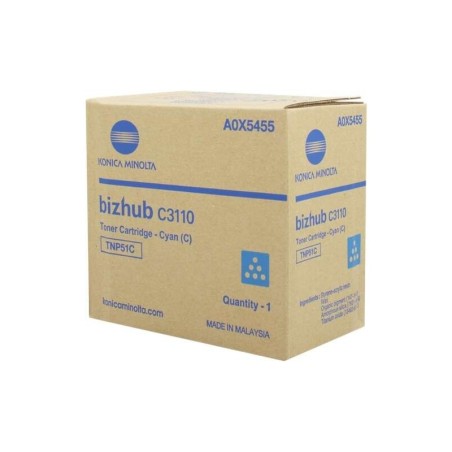 Cartuccia toner originale ciano Konica Minolta TNP51 - TNP51C/A0X5455