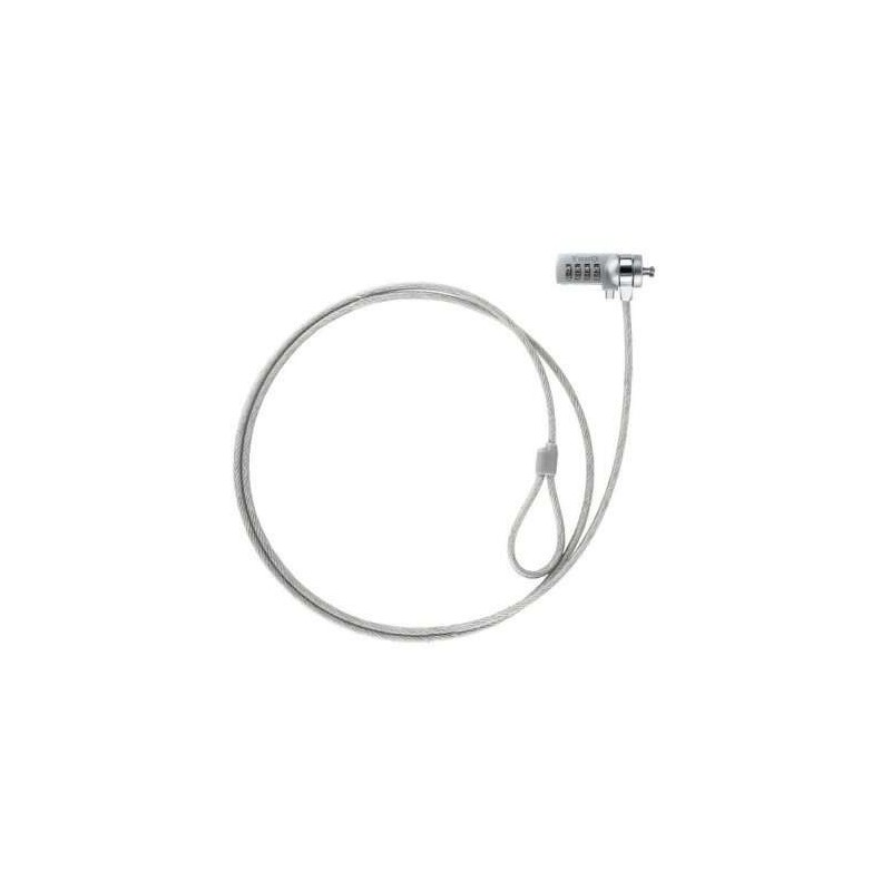 Tooq Cable de Seguridad Universal con Combinacion para Portatiles - Bloqueo de 4 Digitos - Acero 4.5mm - Longitud 1.50m Tooq Cable de Seguridad Universal con Combinacion para Portatiles - Bloqueo de 4 Digitos - Acero 4.5mm - Longitud 1.50m