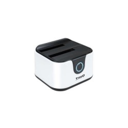 Tooq Docking Station USB 3.0 - HDD/SSD 2.5", 3.5" SATA I,II,III - Pulsante Clonazione - Backup - Colore Bianco/Nero