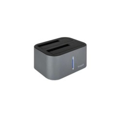 Tooq Docking Station USB 3.0/3.1 Gen 1 - HDD/SSD 2.5", 3.5" SATA - Pulsante Clonazione - Colore Grigio/Nero