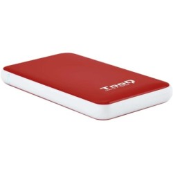 Tooq Contenitore esterno per HDD/SDD da 2,5" fino a 9,5 mm SATA USB 3.0/3.1 Gen 1 - Senza viti - Colore Rosso/Bianco