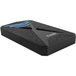 Tooq Custodia HDD/SDD da gioco esterna da 2,5" fino a 9,5 mm SATA USB 3.0/3.1 Gen 1 - Illuminazione LED blu - Senza viti - 