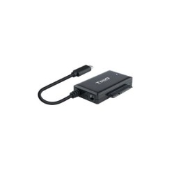 Tooq Adattatore USB 3.0 da USB-C a SATA per dischi rigidi da 2,5". e 3,5? con alimentatore - colore nero