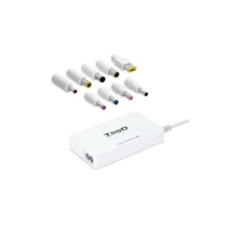 Tooq Caricatore Automatico Universale per Laptop 100W - USB - 9 Adattatori - Voltaggio 18,5-20V - Design Slim - Colore Bianco