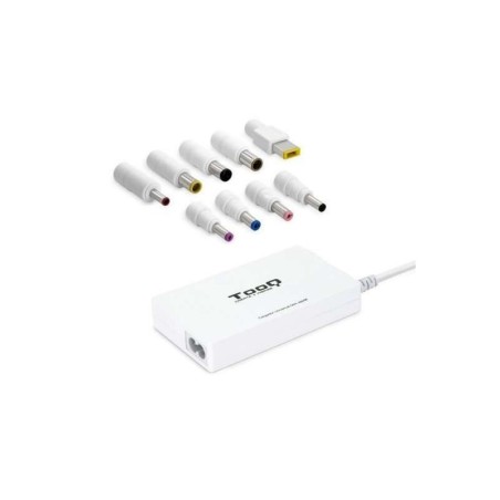 Tooq Cargador Universal Automatico para Portatil 100W - USB - 9 Adaptadores - Voltaje 18.5-20V - Diseño Slim - Color Blanco