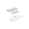 Tooq Cargador Universal Automatico para Portatil 100W - USB - 9 Adaptadores - Voltaje 18.5-20V - Diseño Slim - Color Blanco