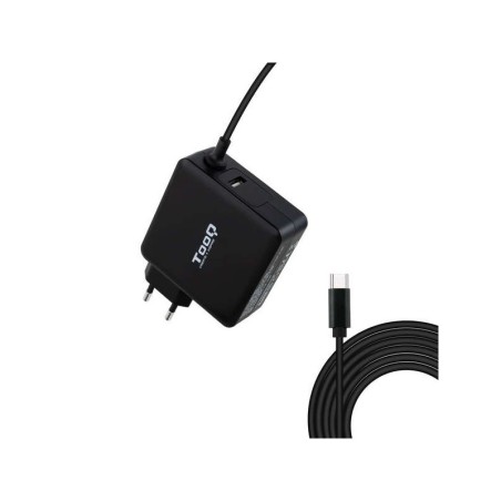 Tooq Cargador Universal para Portatil 65W USB-C - Compatible con PD - Cable de 1.80m