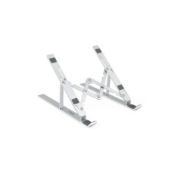 Tooq Soporte para Portatil hasta 15" - 7 Niveles de Altura - Plegable - Base Antideslizante - Peso Max 5kg - Color Plata