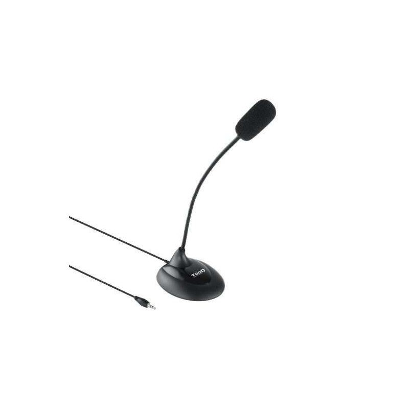 Tooq Microfono da tavolo flessibile omnidirezionale - Interruttore On/Off - Cavo da 2 m - Jack da 3,5 mm - Colore nero Tooq Microfono da tavolo flessibile omnidirezionale - Interruttore On/Off - Cavo da 2 m - Jack da 3,5 mm - Colore nero