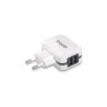 Caricatore da muro Tooq 2x USB 2.0 - Tecnologia AI - Colore bianco