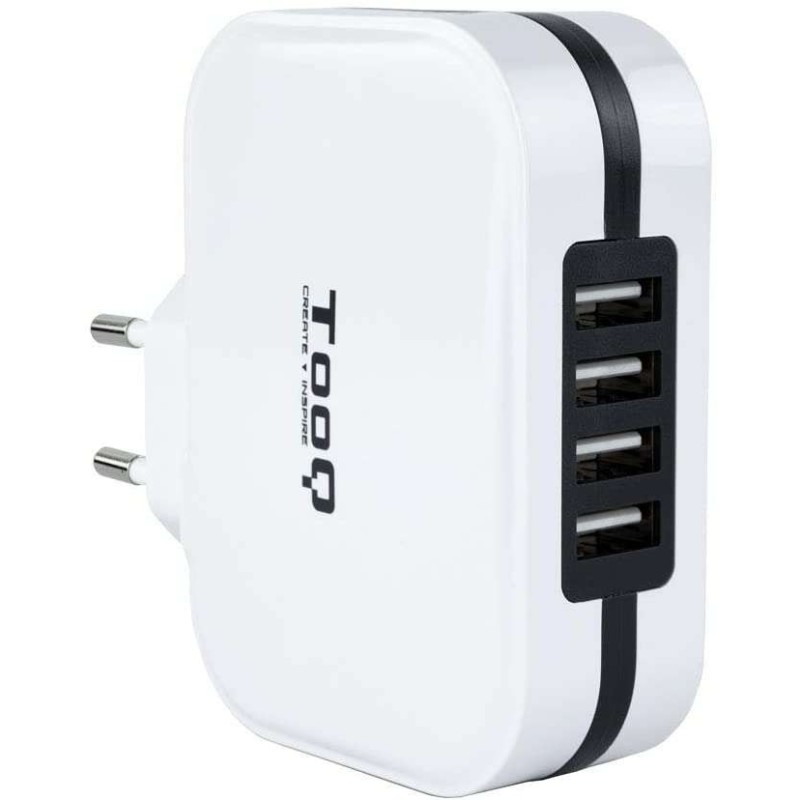 Tooq Cargador de Pared 4x USB 2.0 - Tecnologia AI - Color Blanco Tooq Cargador de Pared 4x USB 2.0 - Tecnologia AI - Color Blanco