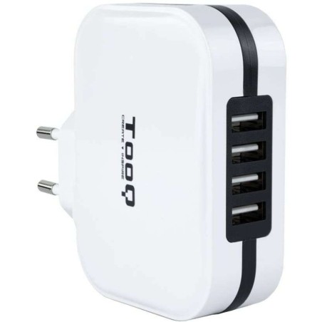 Caricatore da muro Tooq 4x USB 2.0 - Tecnologia AI - Colore bianco