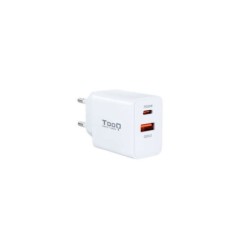 Tooq Cargador de Pared USB 3.0 18W, USB-C 20W - Carga Rapida - Color Blanco