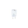 Caricatore da muro Tooq GaN USB-C/PD + USB-A/QC 30 W - Bianco