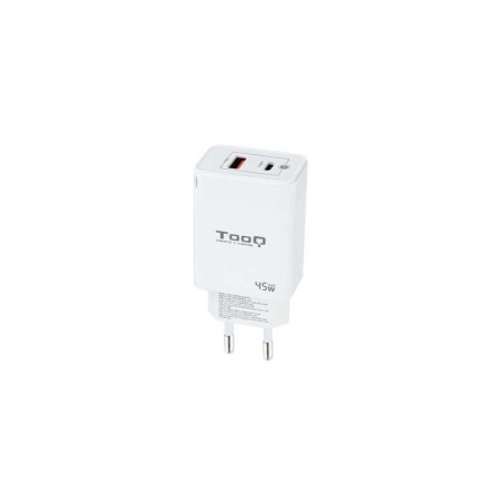 Tooq Cargador de Pared GaN USB-C/PD + USB-A/QC 45W - Color Blanco